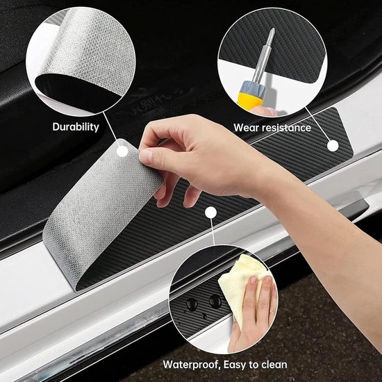 5 stuks dorpelbeschermers voor Mercedes Benz GLE W167 2019-2024, beschermfolie van koolstofvezel voor dorpel stootplaat sticker welkomststicker pedaal — afbeelding 2