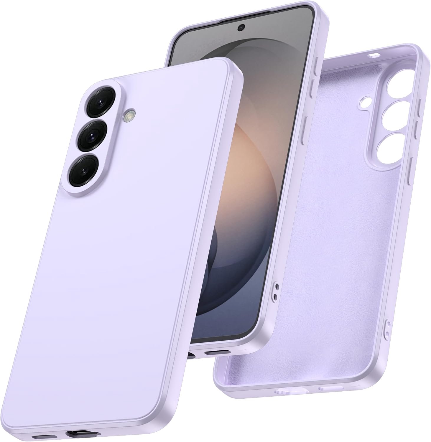 Watana Telefoonhoesje voor Samsung Galaxy S26 FE, soft-touch siliconen telefoonhoesje, schokbestendig, stofdicht, antislip volledige beschermhoes met microvezelvoering voor Samsung S26 FE 5G, paars