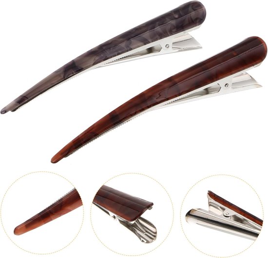 2stuks Duckbill Haarclips Sterke Grip Chic Styling Voor Haarverf Hairstyling Antislip Snelle Sectie Geschikt Voor Vrouwen Kappers — afbeelding 3