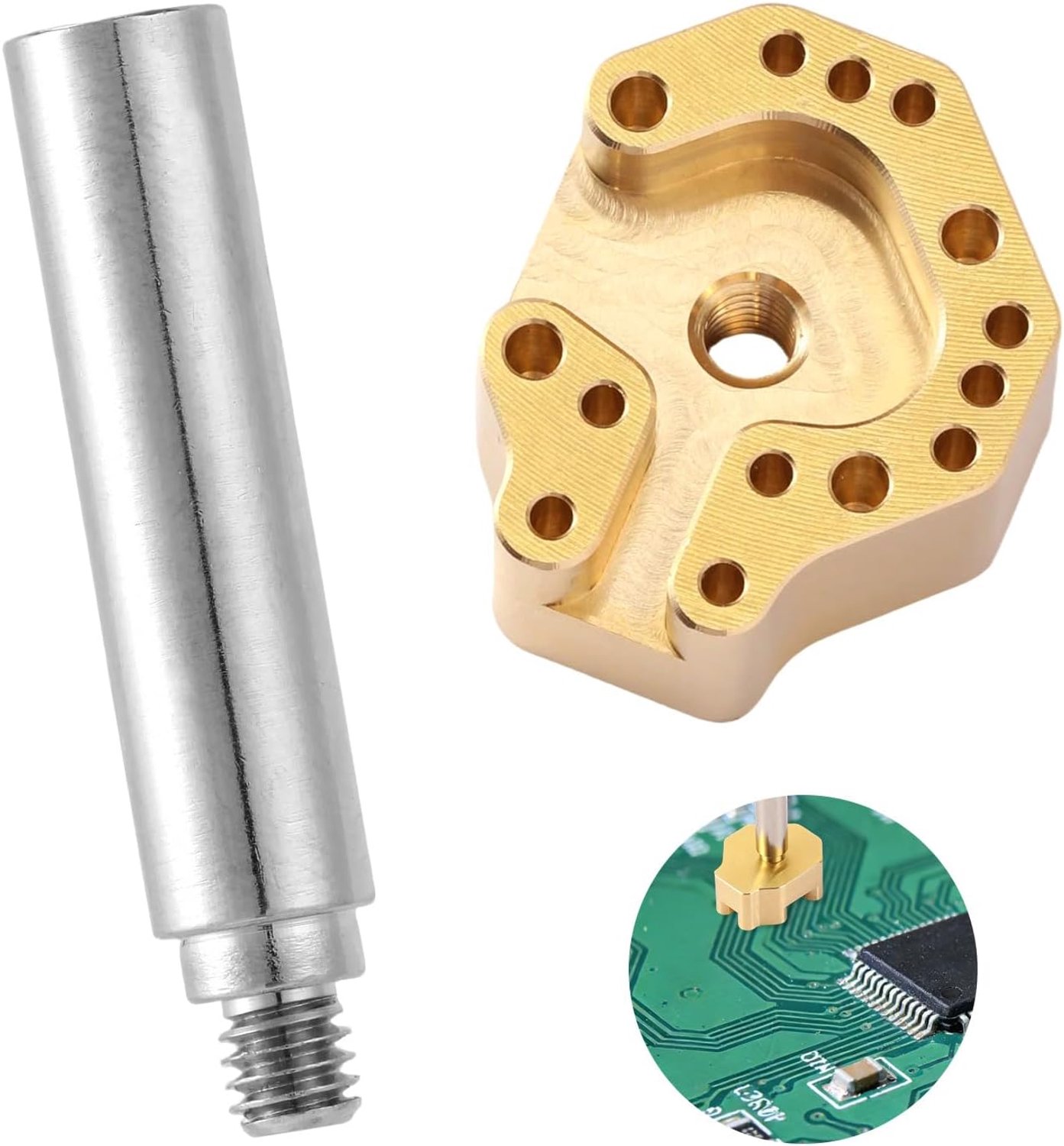 Joystick Soldeerbout Tip met Adapter voor PS4 PS5 Xbox Switch Pro, Multi-Gat Soldeertips met Hoge Thermische Geleidbaarheid & Precise Uitlijning voor Gamecontroller Reparatie