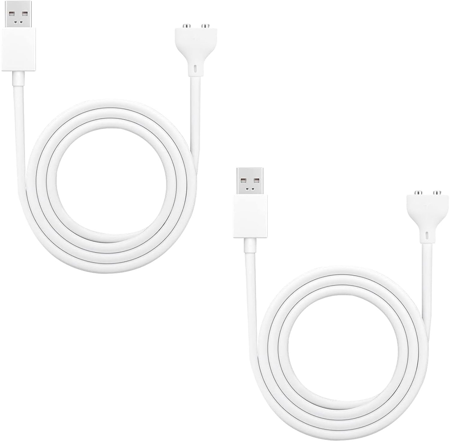 2 Stks Magnetische USB-oplaadkabels 7mm, Universele USB-DC-oplaadkabels voor Satisfyer Pro2, Vervangende oplaadkabels voor smartwatches, elektrische tandenborstels, wit, 80 cm