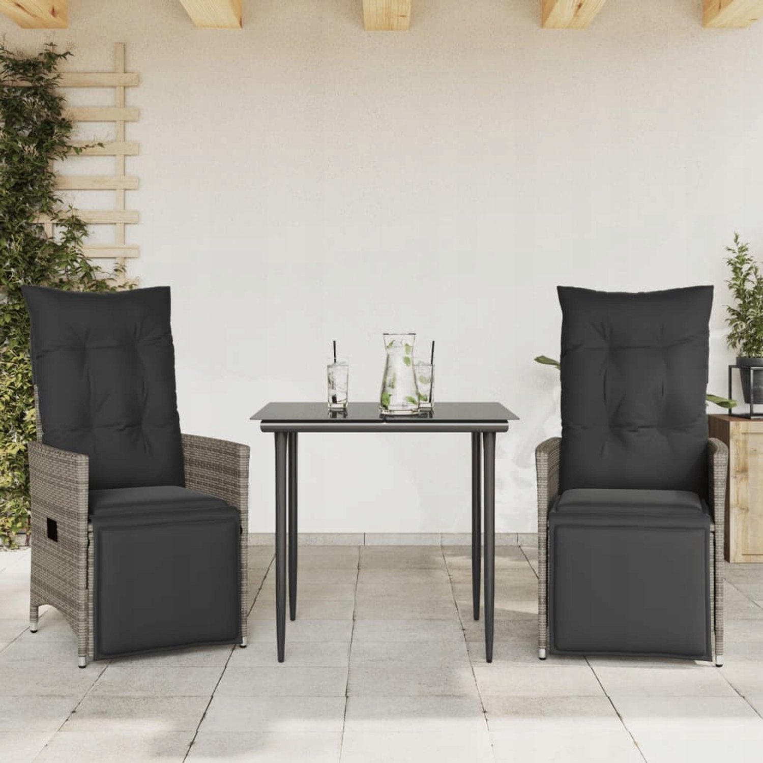 2x Verstelbare Tuinstoel met Kussens - Comfortabel & Weerbestendig