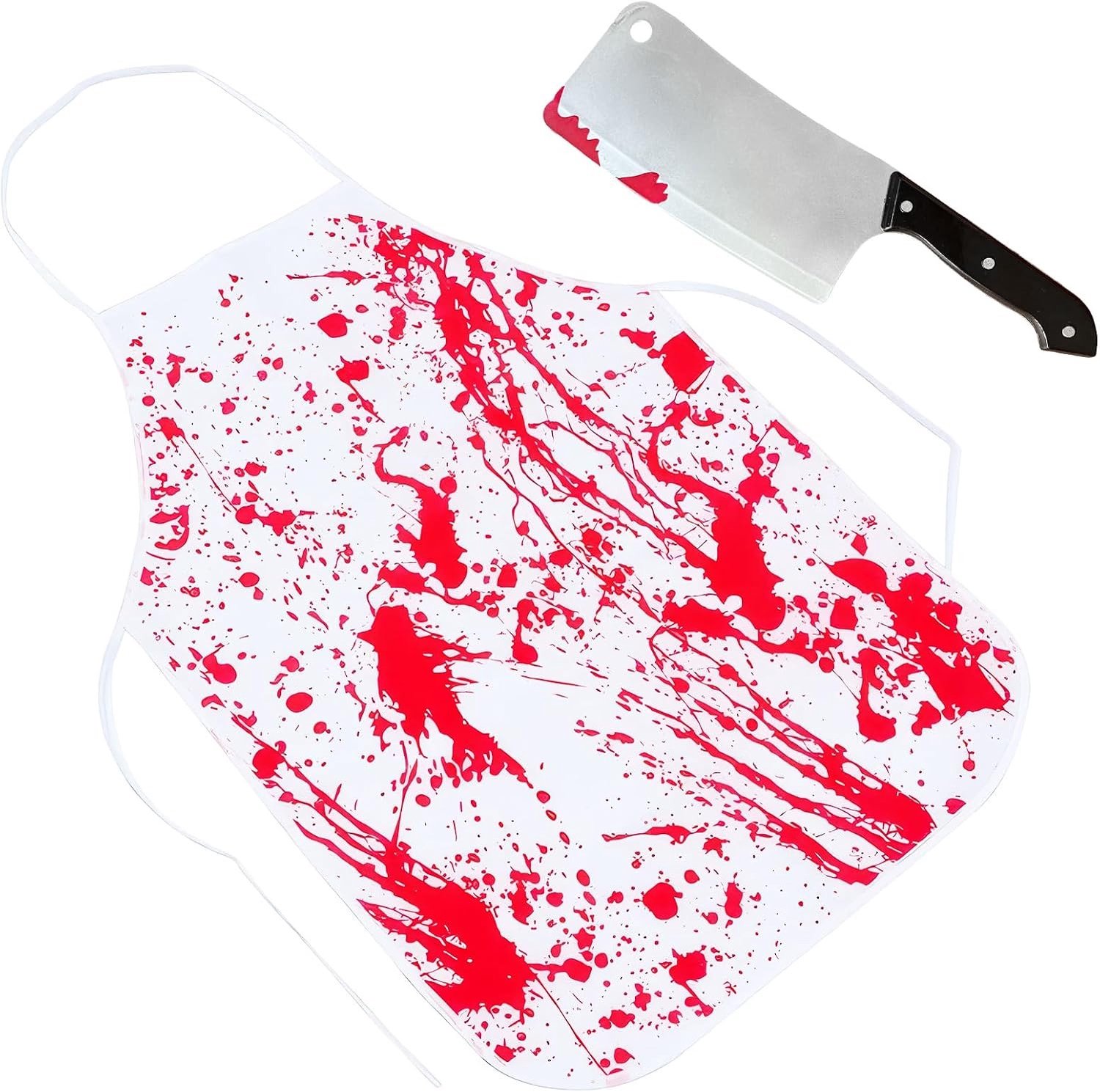 Halloween Schort Set voor Feest, Groot Schort met Groot Mes, Butcher Kostuum voor Volwassenen, Perfect voor Halloween Decoratie en Verkleedpartijen