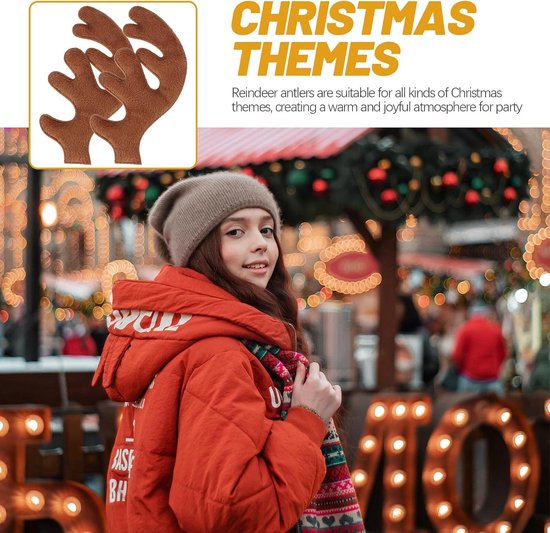 30 Stuks Stoffen Hertenhoorns DIY Hoofddeksel Accessoires Zachte Kerstversiering voor Dames Haarbanden Feestelijke Naaiaccessoires voor Warme Sfeer Creatieve Decoratie — afbeelding 5