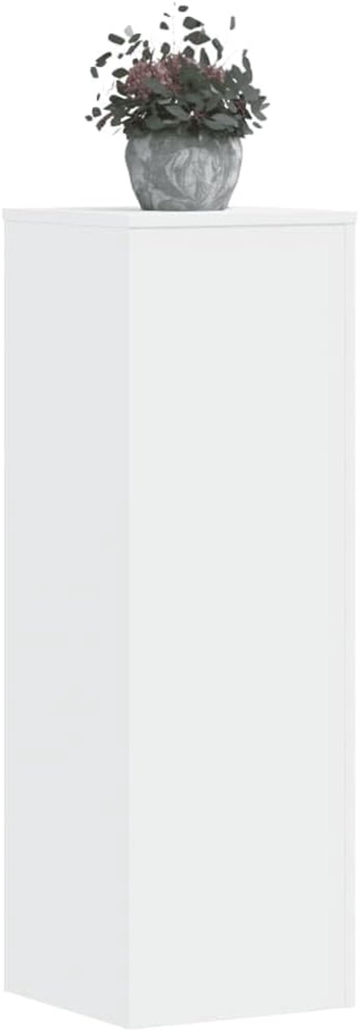 Witte plantenstandaard van hout, 33 x 33 x 100 cm, stabiele bloemenstandaard met holle constructie voor zandvulling, tijdloos design, eenvoudige reiniging, inclusief