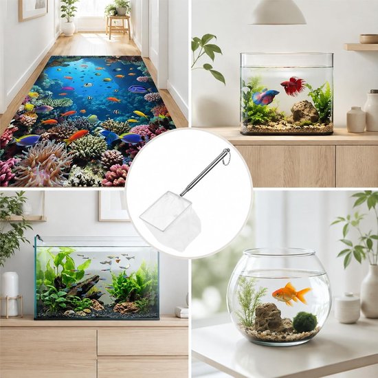 3 stuks aquarium schepnet visnet, mini fijnmazig visnet — afbeelding 5