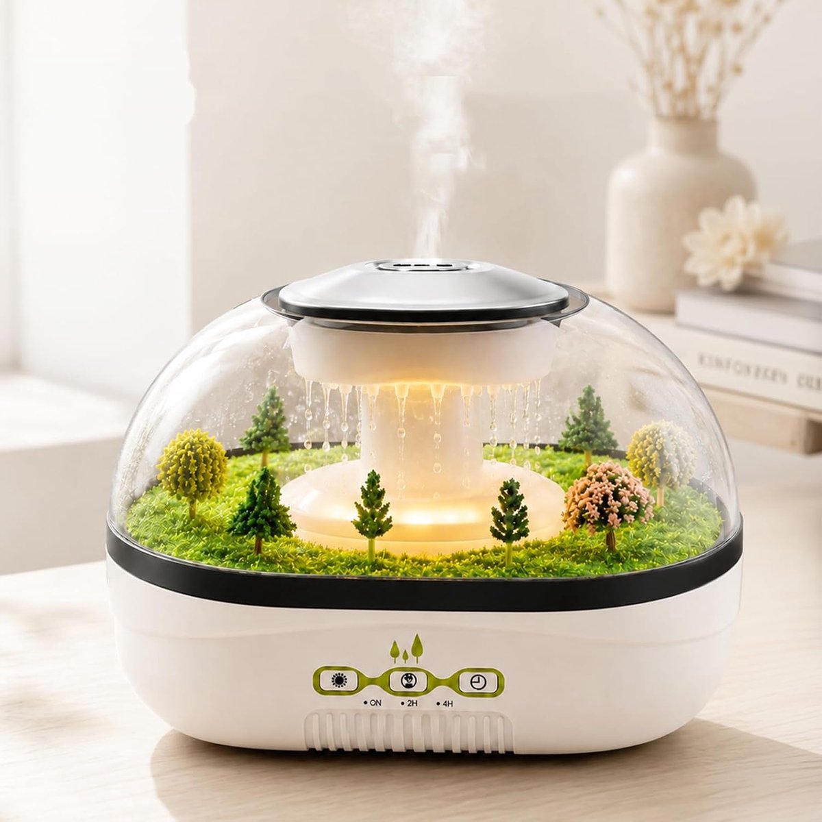 ultrasone aromadiffuser voor slaapkamer en baby, stille Cool Mist luchtbevochtiger met ledlicht en automatische uitschakeling, decoratieve regendruppels, luchtbevochtiger voor