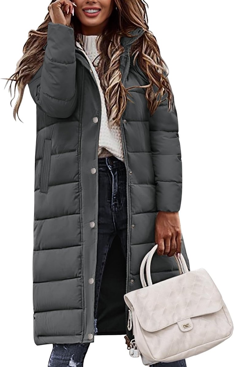 Damesjas, winterjas, gevoerde jas, warme parka, sweatvest met capuchon, gewatteerde jas, lange jas, outwear, winddicht