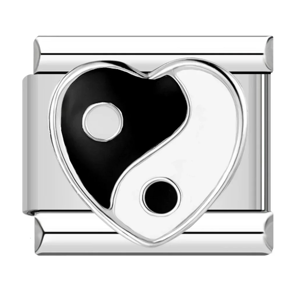 Yin Yang Hart zilver