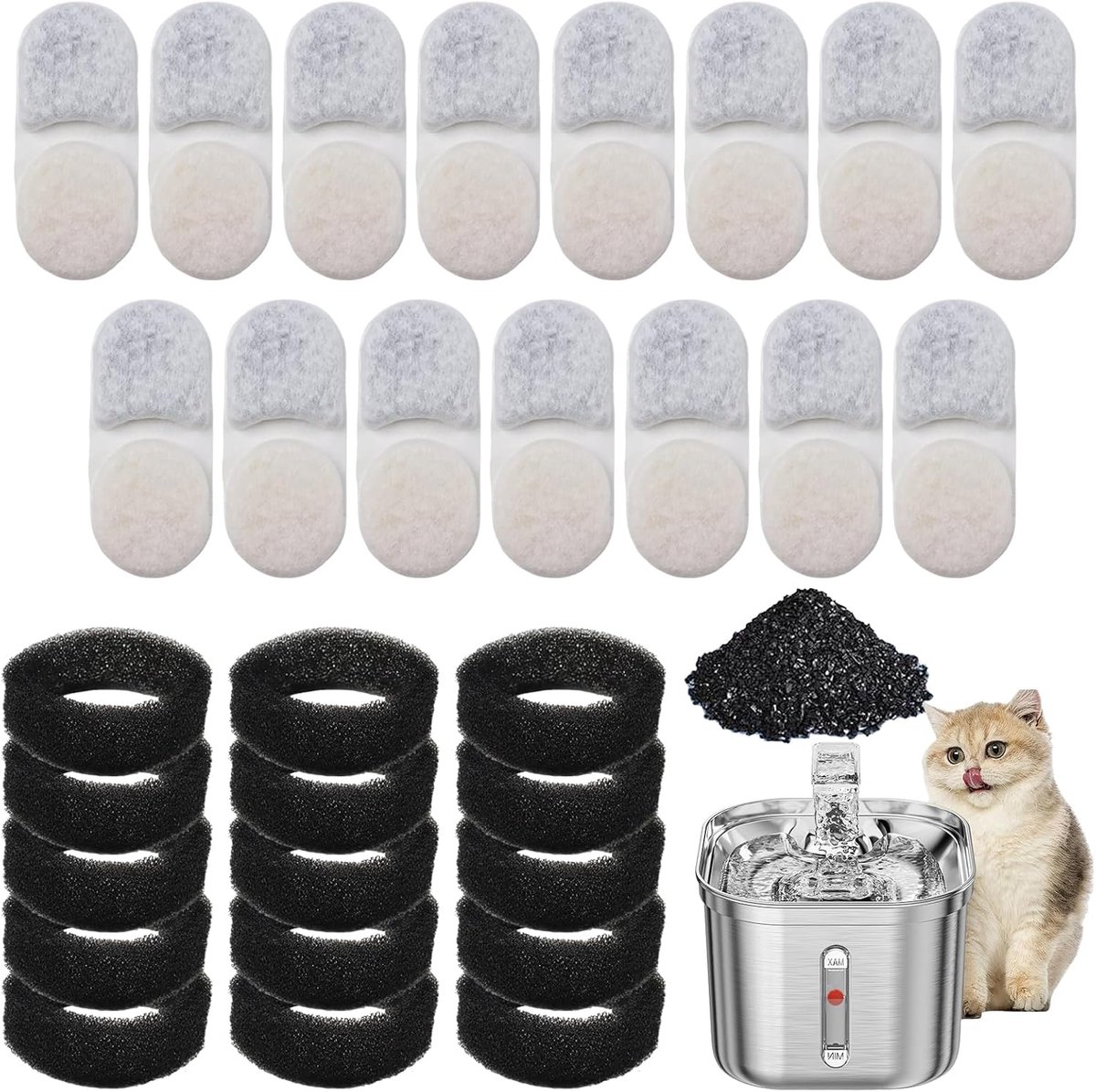10 stuks filters kattenfontein compatibel