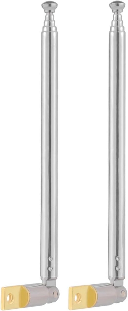 2 Stuks Telescopische Antenne Radio 5 Secties 31.8CM/12.52Inch Draagbare Telescopische Antenne Vervanging voor TV Radio AM FM Stereo Ontvanger