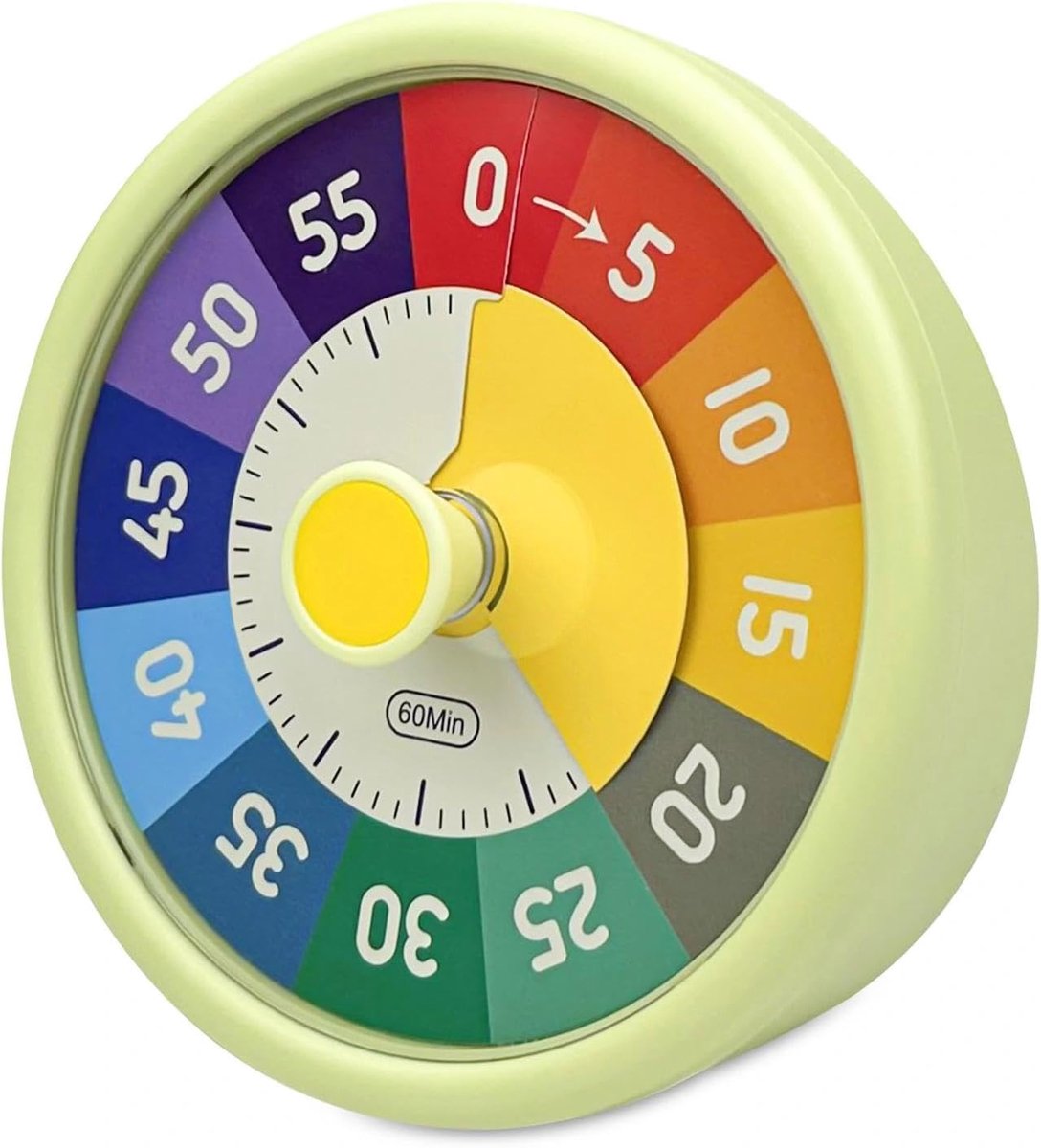 Visuele timer voor kinderen, akoestisch en stil, visuele ondersteuning voor kinderen met kleurrijke voortgangsbalk, 60 minuten afteltimer, desktop voor koken, studie, oefeningen, games (groen