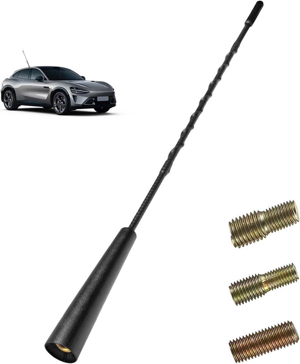 universele radio-antenne, 28 cm, auto-dakantenne voor AM & FM-ontvangst, staafantenne vervanging voor autoradio, staafaanantenne voor auto met M4, M5, M6 schroeven, 11 inch autoantenne