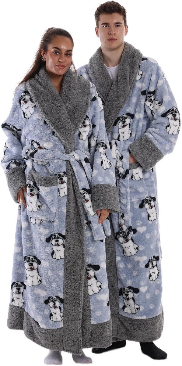 Badjas Super Zachte Flanel - Knusse Ochtendjas voor Sauna & Thuis | Universele Maat Dames Heren | Snel Droogend met Gevarieerde Designs