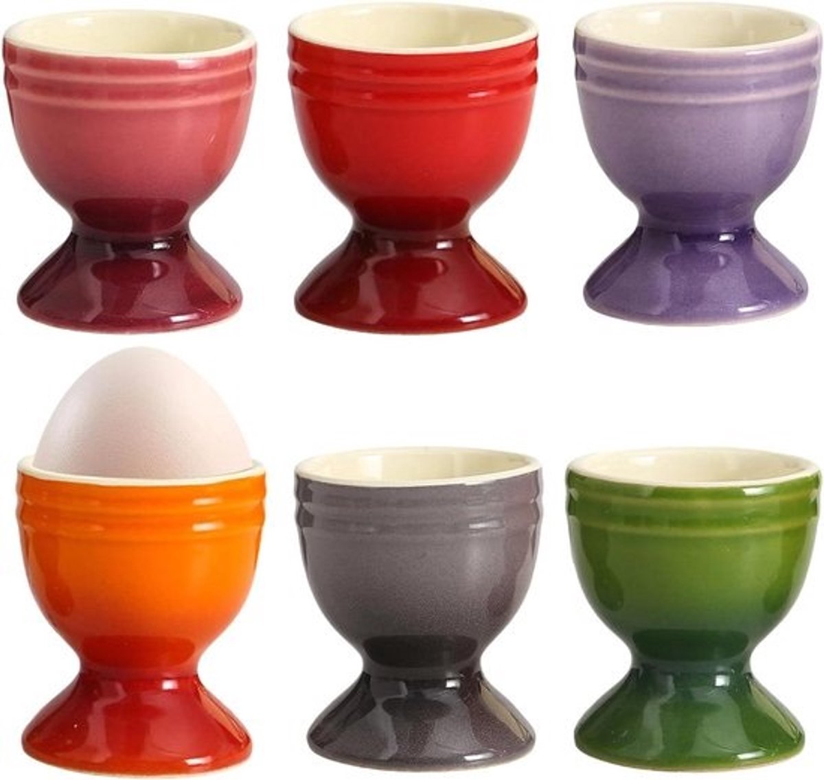 Kleurrijke Eierdopjes - Eierhouders Set - Ontbijt Serveren - Stabiele Keramiek - 6 stuks - Multicolor