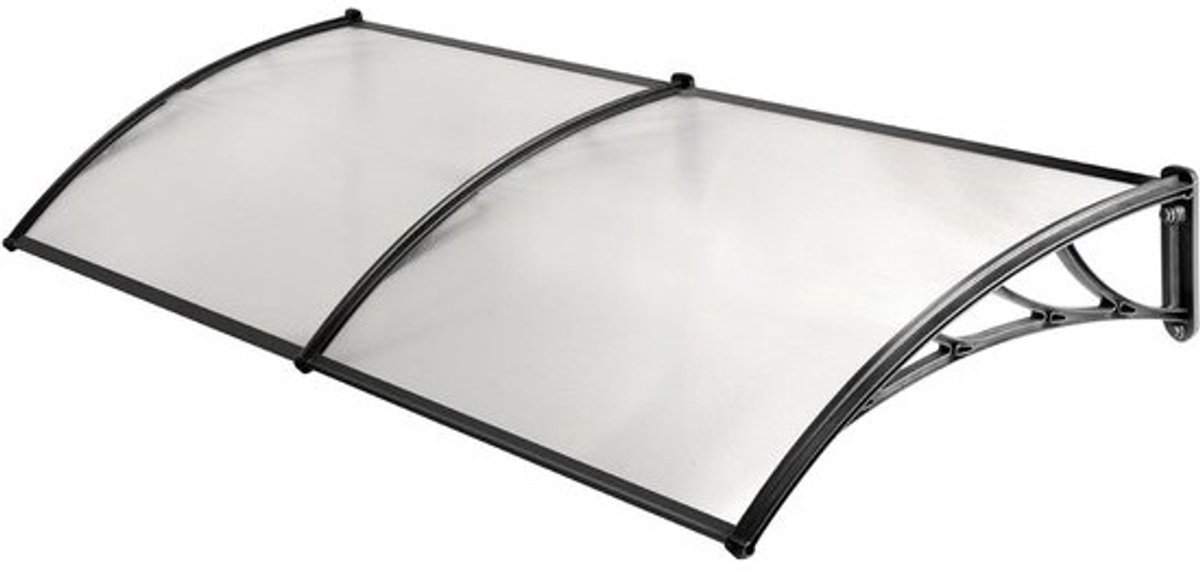 Polycarbonaat Luifel - Regenbescherming Deur - Entree Beschermen - Honingraat Structuur - 80 x 300 cm - Zwart