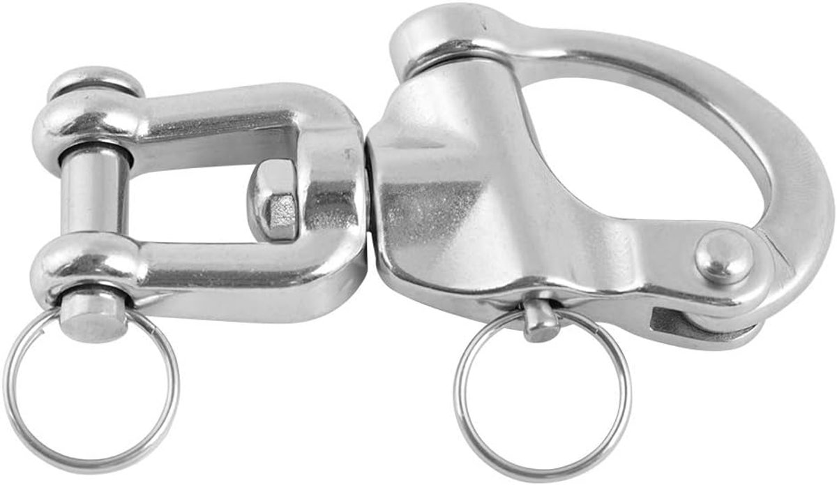 Eye Snap Shackle, RVS Quick Release Snap Hook Swivels Eye Hook Swivels Shackle Roestvrije Snap Swivels Beugel voor Zeilboot Spinnaker Halyard