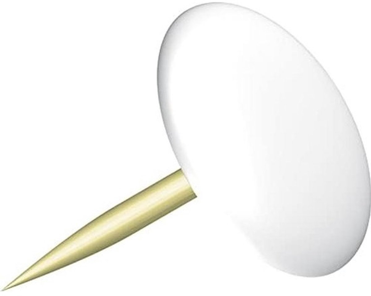 Witte punaises - Decoratie pinnen - Papier bevestigen - Kunststof bekleed - 120 stuks - Wit