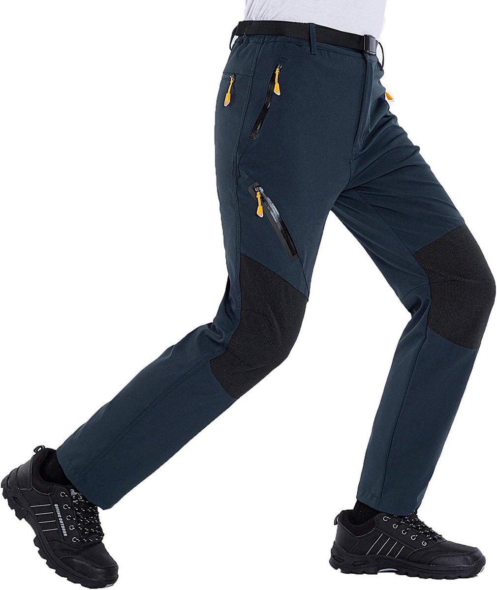 Softshell Lichtgewicht Wandelbroek Outdoor Stretch Sneldrogende Wandelbroek met Ritszakken - - XL