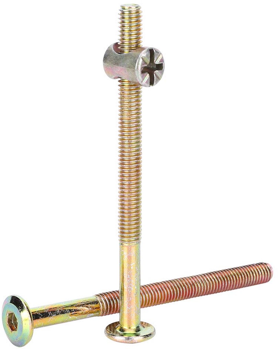 10 stks M6 koolstofstaal schroef bouten met vat moeren Dowel moer Meubilair Connector Bevestiging(40mm)