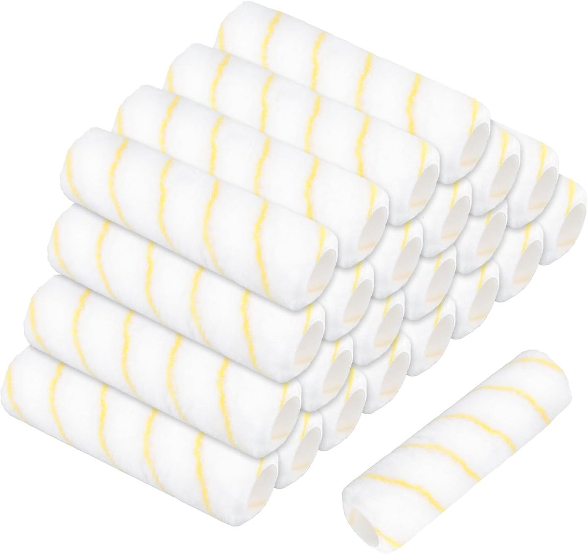 Verfrollerhoezen 9 inch - 24 stuks witte borstelhoezen voor muren en plafonds, 2,6 inch diameter, ideaal voor schilderprojecten en professioneel gebruik