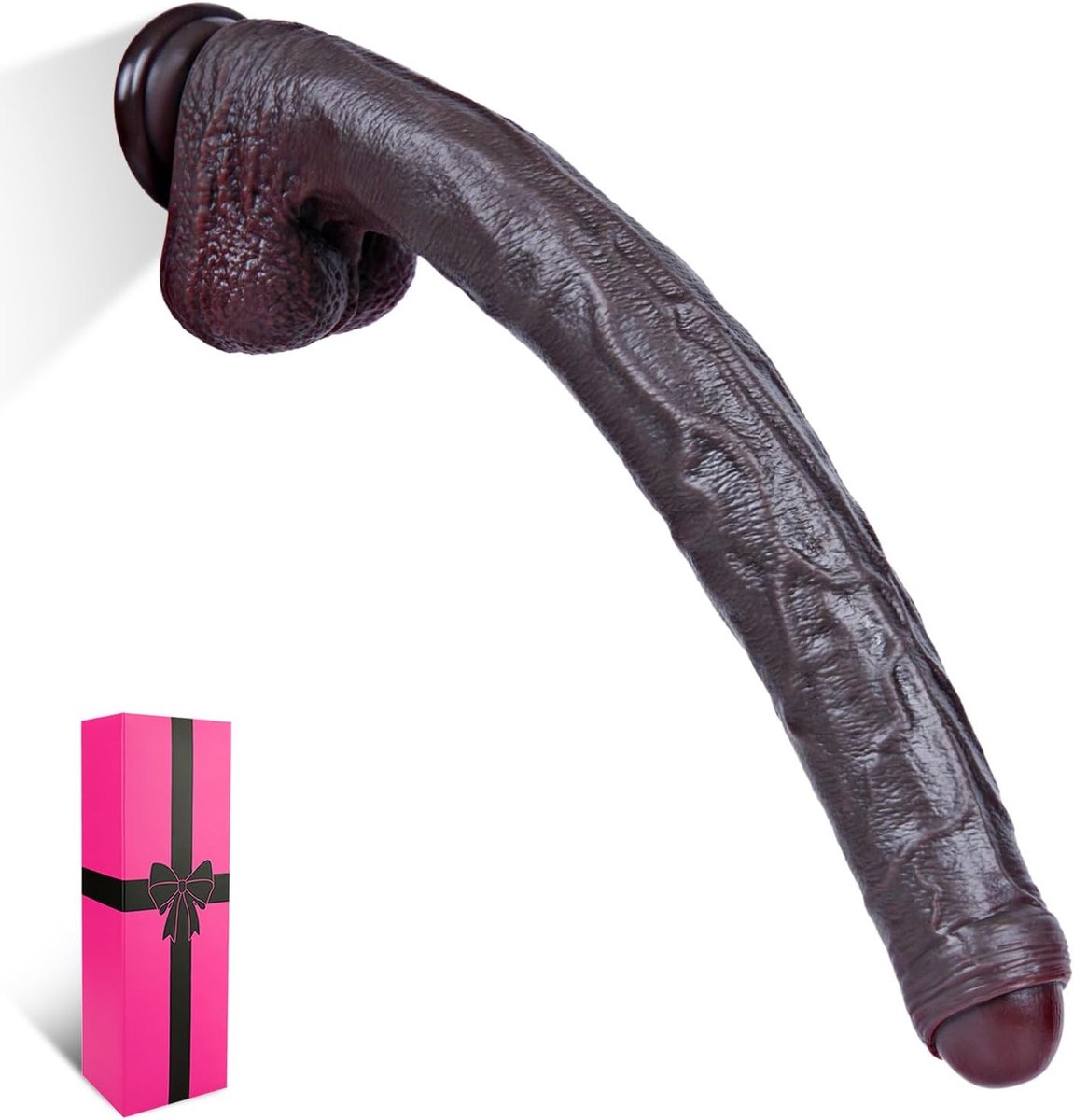 30*4 cm van Zacht Siliconen Realistisch Zwart Dildo met Zuignap,Lange Penis Beweegbare Voorhuid Dildos Grote,Beginner Douche G-Spot Anale Seksspeeltjes Strapon Seksspeeltje voor Koppels Vrouwen Mannen