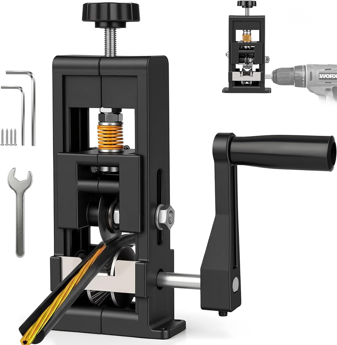 Kabelstripmachine voor 1-25 mm kabels, stripmachine met verstelbare messen voor handslinger of boormachine, kabelstripper met veerverstelling voor koperafval, recycling