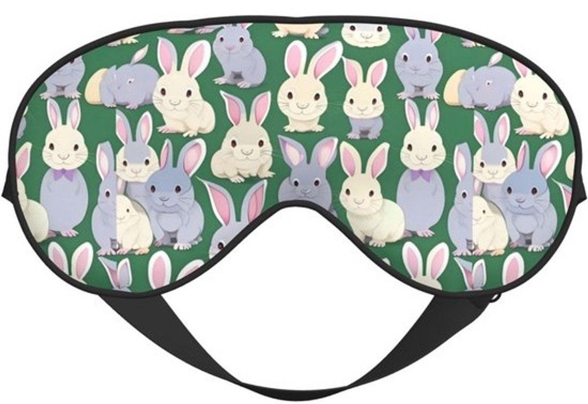 Slaapmasker met print - Oogbedekking reis - Ontspannen slapen - Verstelbare pasvorm - 21 x 10 cm - Multicolor