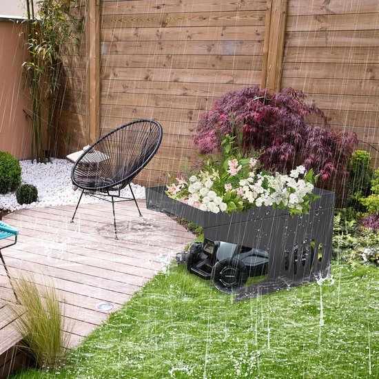 Garage voor robotmaaier, 70 x 60 x 43 cm, dak, grasmaaier, carport, overkapping, schuilplaats voor robotmaaier, zon- en regenbescherming, roestvrij, tuin, weerbestendig, antraciet — afbeelding 5