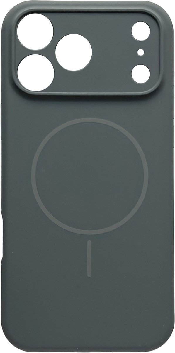 Casemania Hoesje Geschikt voor Apple iPhone 18 Pro Max - Grijs - Zachte Liquid Siliconen Magnetisch Back Cover Case - Geschikt voor MagSafe - Telefoonhoesje met Camera Bescherming