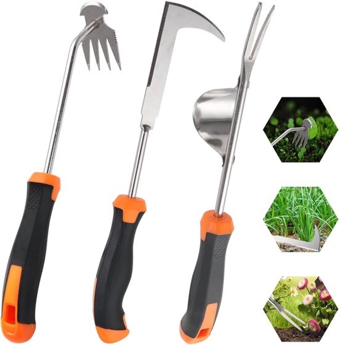 3 stuks Onkruidsteker - Handonkruidsteker - onkruid verwijderaar - Onkruidverwijderaar - plantenwortel verwijderaar - tuinschep