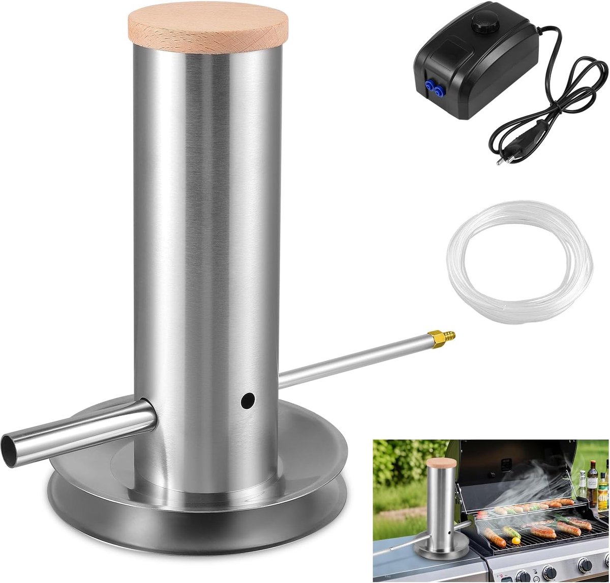 Rookgenerator van roestvrij staal, elektrische draagbare rookmachine voor levensmiddelen en vlees, BBQ rookgenerator