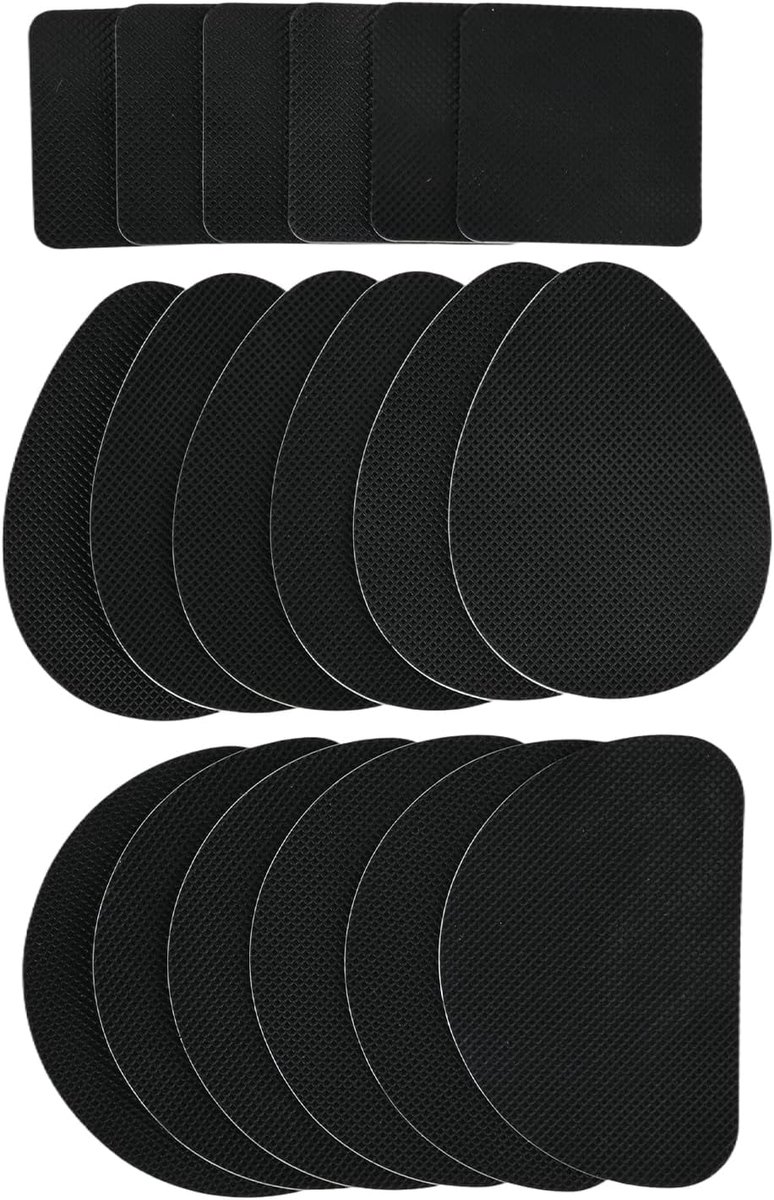 18 stuks antislipzolen voor schoenen, zelfklevende rubberen zolen, antislip schoenzoolstickers, hielpads, reparatie, bescherming, zwart