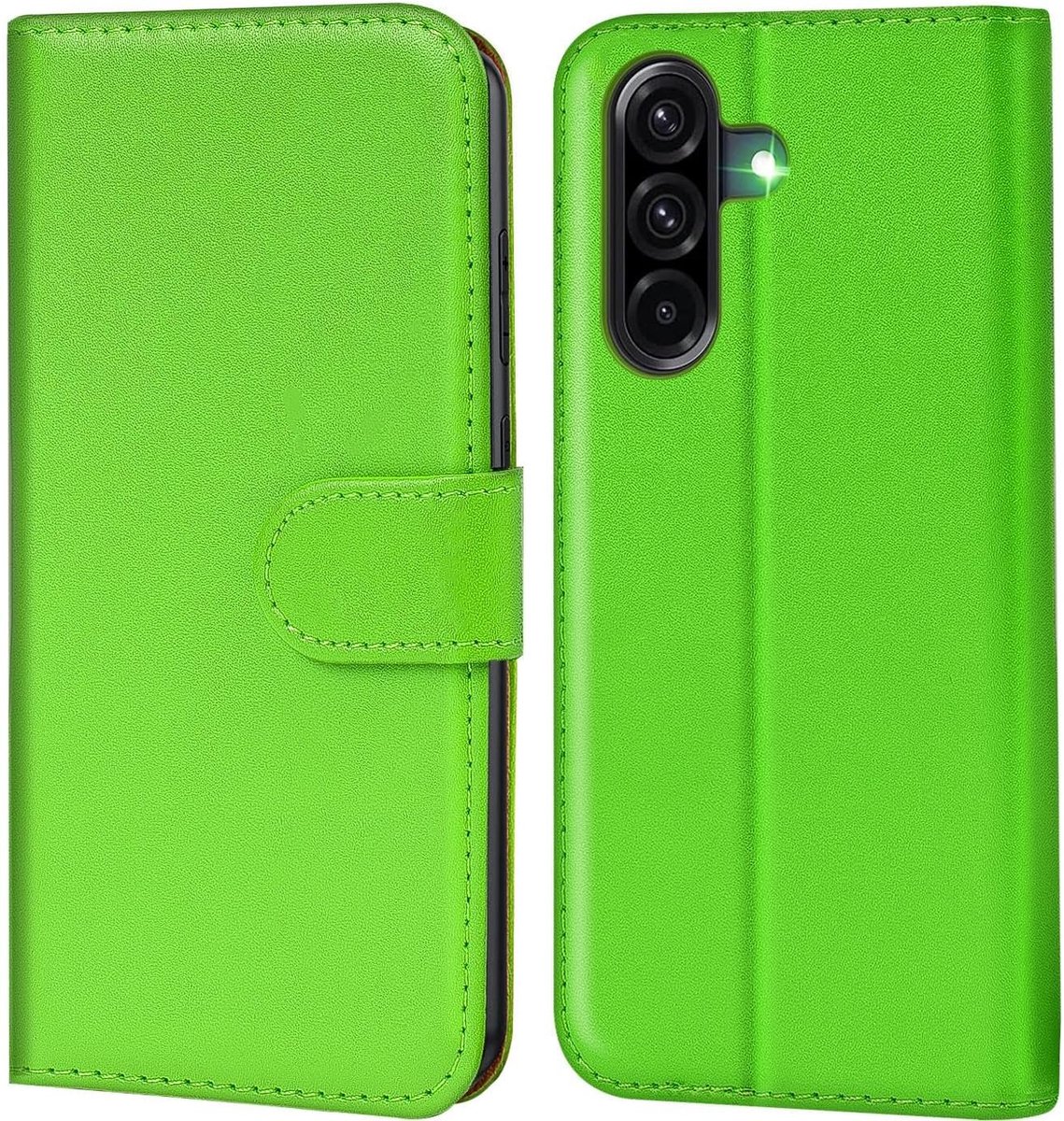 Telefoonhoesje voor Samsung Galaxy A27 5G, bookcase, kaartsleuven, standfunctie, groen