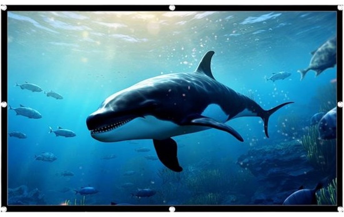 Draagbaar Projectiescherm - Opvouwbaar Scherm Bioscoop - Thuisbioscoop Avonden - Knikvrije Projectie - 254 cm - Wit