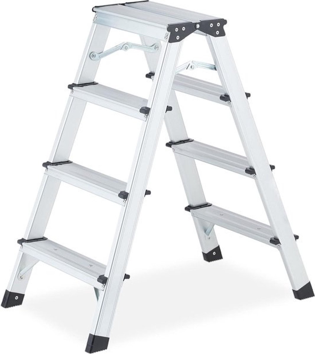 Inklapbare Aluminium Dubbele Trap - Lichtgewicht Huishoudtrap 4 Treden - Tot 120 kg Ladder