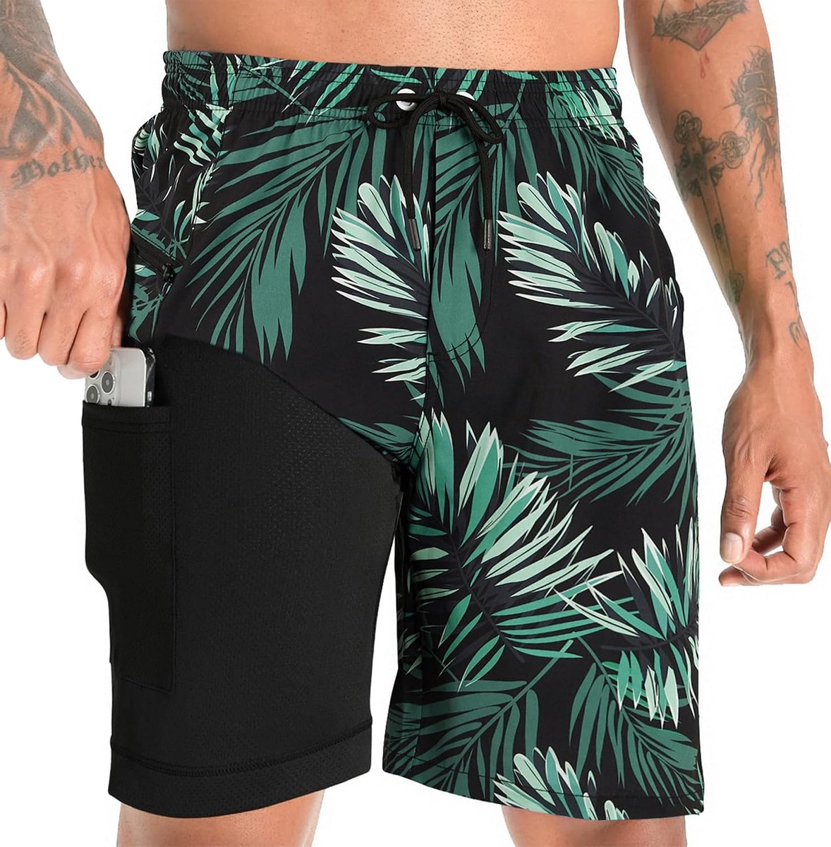 Heren Zwemshort Zee Surf Zwembroek Print Hawaiian Zomer Groot Sneldrogend Met Mesh Voering