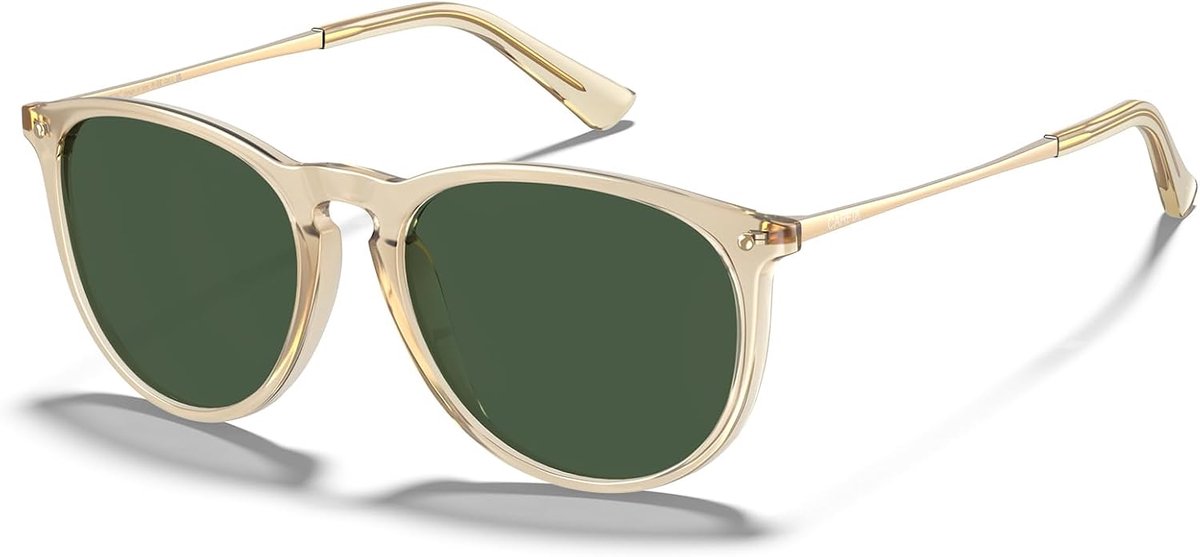 Gepolariseerde Dames Zonnebril UV400 Retro Ronde Bril voor Vrijetijds Rijden Golf