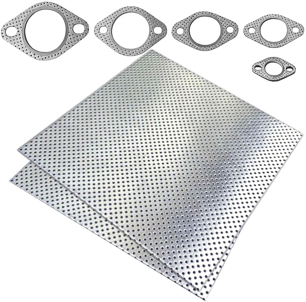 Plate Seal voor Cilinderuitlaat en Manifold, Dikte 1.6 mm, Snijbaar, 20 x 20 cm, Geschikt voor Auto en Motorfiets, Duurzaam Metaal Uitlaatmateriaal