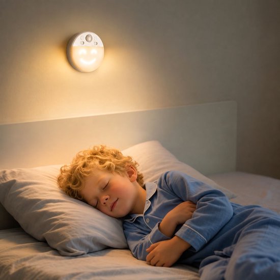 VHV - Nachtlampje volwassenen en kinderen - Bewegingssensor LED-nachtlamp met 4 gezichtsuitdrukkingen - Dimbare - Herlaadbare LED-wandlampen met timer - 3000K zacht warmwit ganglicht - sfeerverlichting van VHV — afbeelding 4