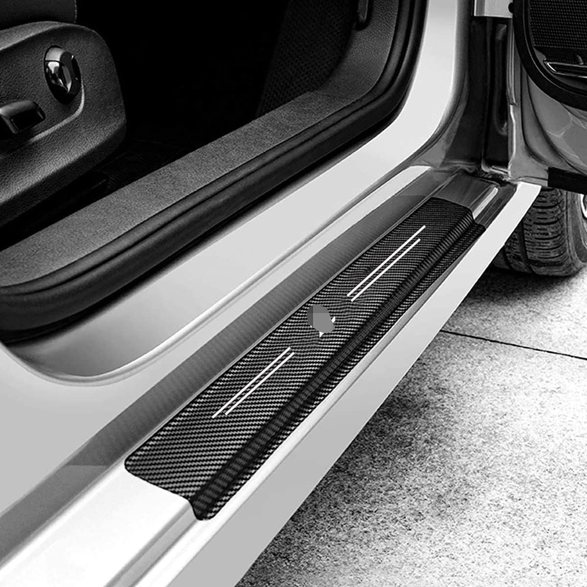 Auto Drempel Strips Gemodificeerde Koolstofvezel Patroon Stickers, Auto Deur Anti-Stappen Bescherming Stickers, Auto Drempel Strips Protector Scuff Pedaal