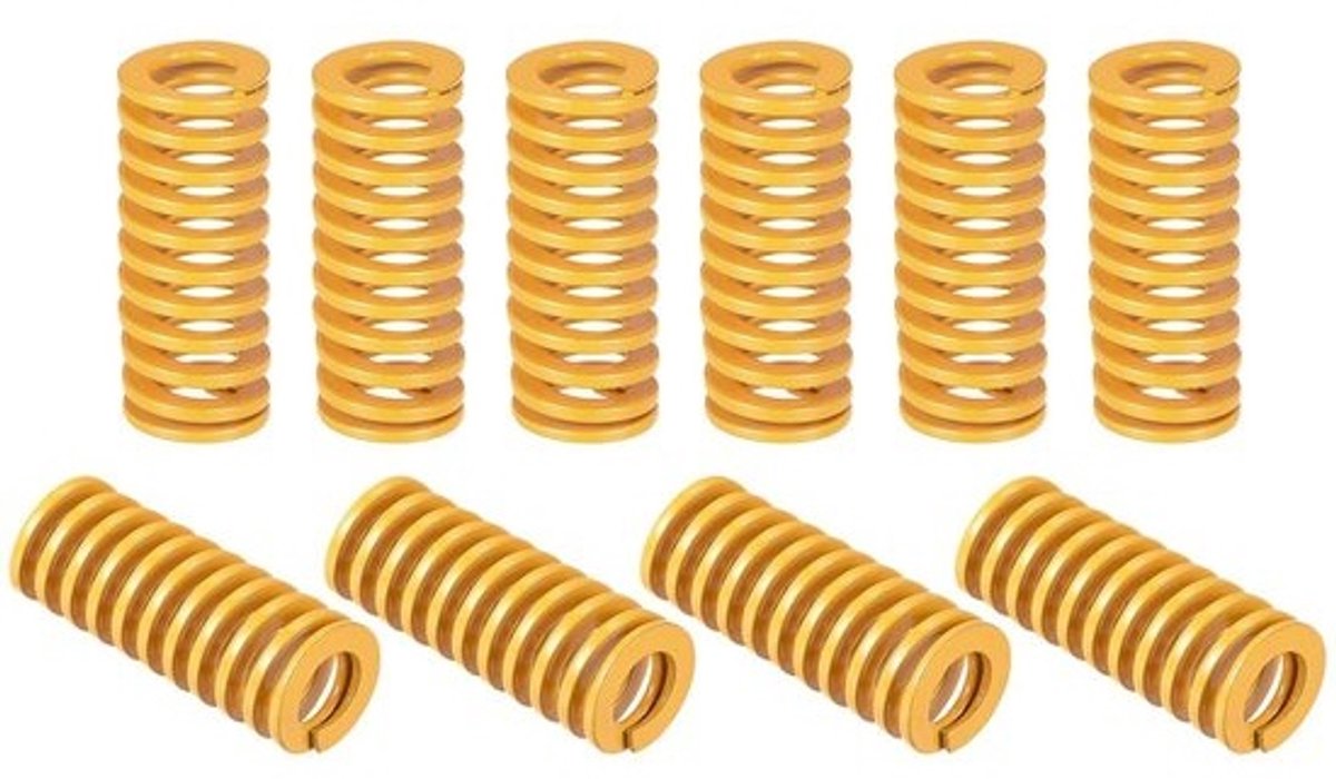 Gereedschapsveren - Drukveren Spiraalveren - 3D Printer Onderdelen - Licht Belastingsontwerp - 12 mm x 30 mm - Geel
