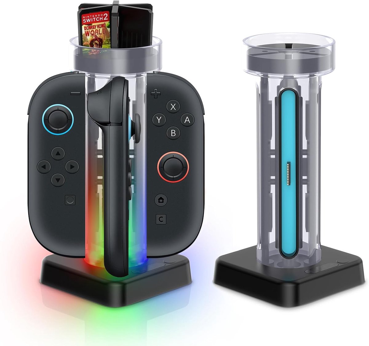 Controller laadstation compatibel met NS Switch 2, Joy Con laadstation met LED-display lantaarn, oplader standaard voor schakelaar 2