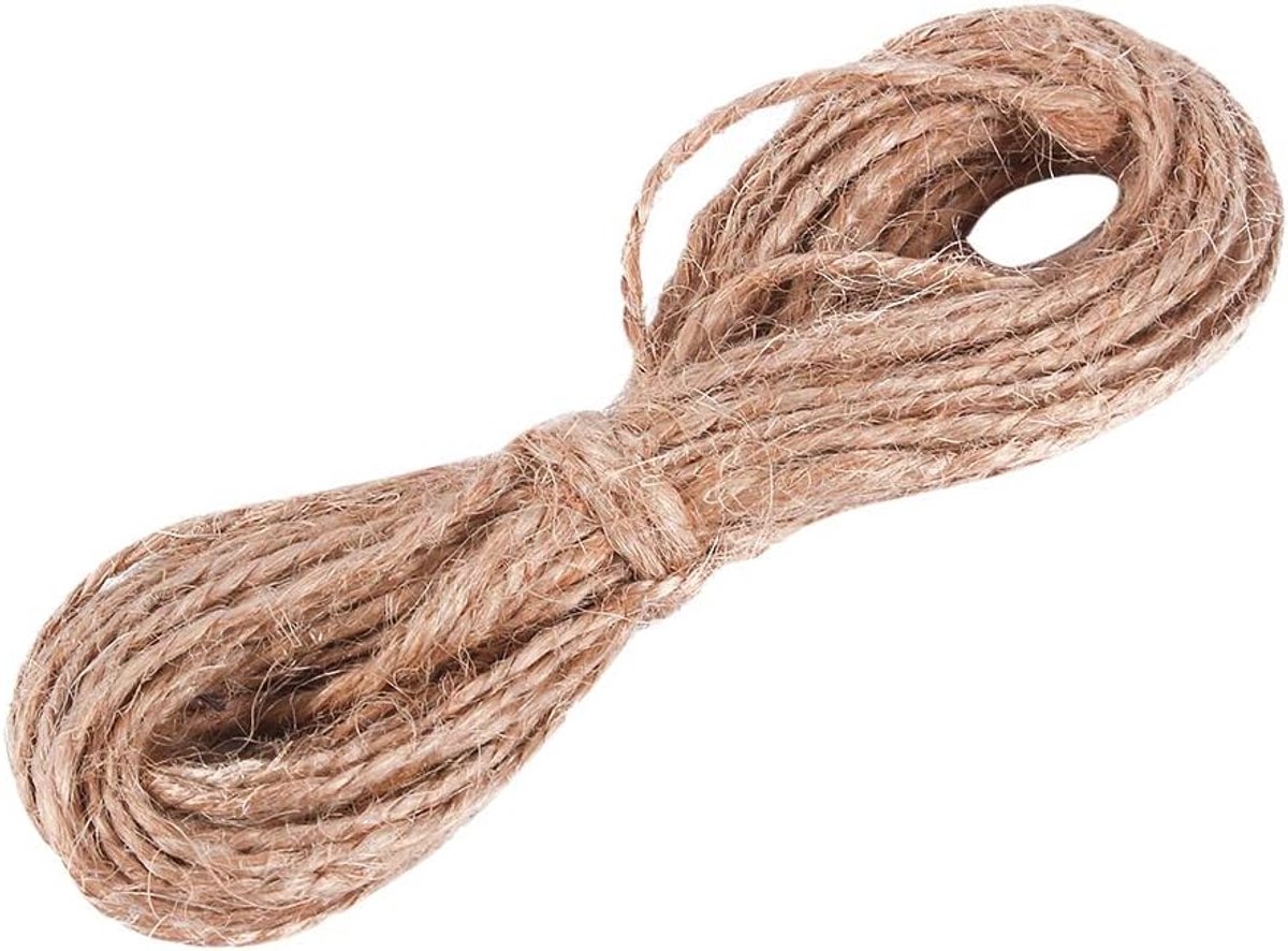 8M bruin jute touw touw henneptouw voor doe-het-zelf-knutselen en sieraden maken
