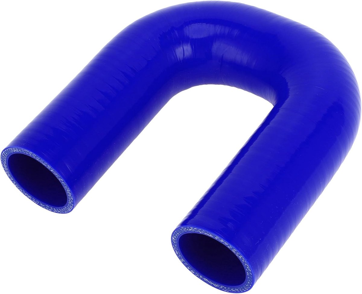 Dailygoods- Siliconen Slang 180 Graden - 40mm Binnendiameter - 150mm Lengte - Meerlaags Geweven - Hoogtemperatuur Bestendig - Blauw - Koelslang