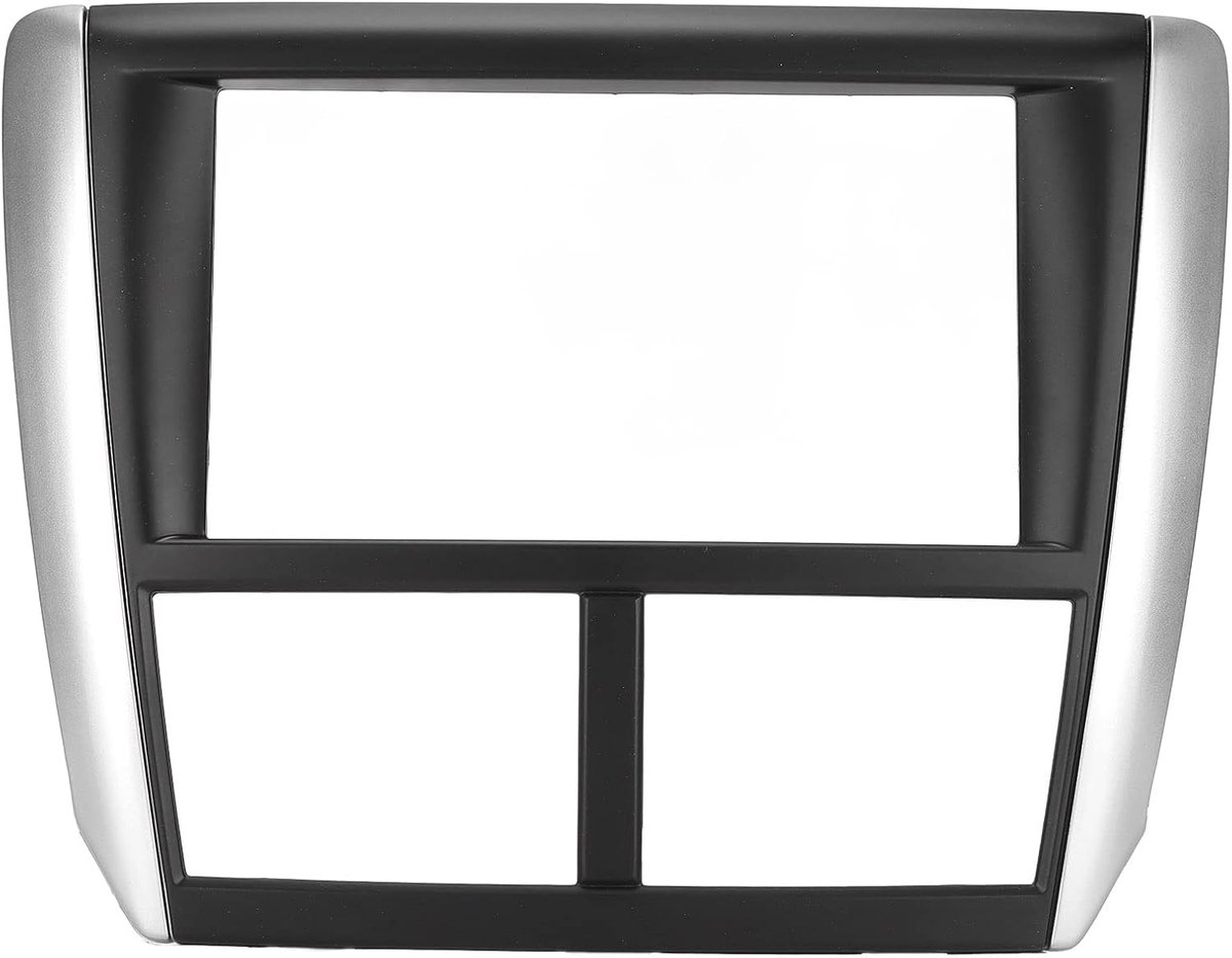 Dailygoods- Autoradio Diafragma Dubbel-DIN - Navigatiepaneel Framevervanging - ABS Materiaal - Gegalvaniseerd Zilver/Zwart - Voor Impreza 2007-2012 -