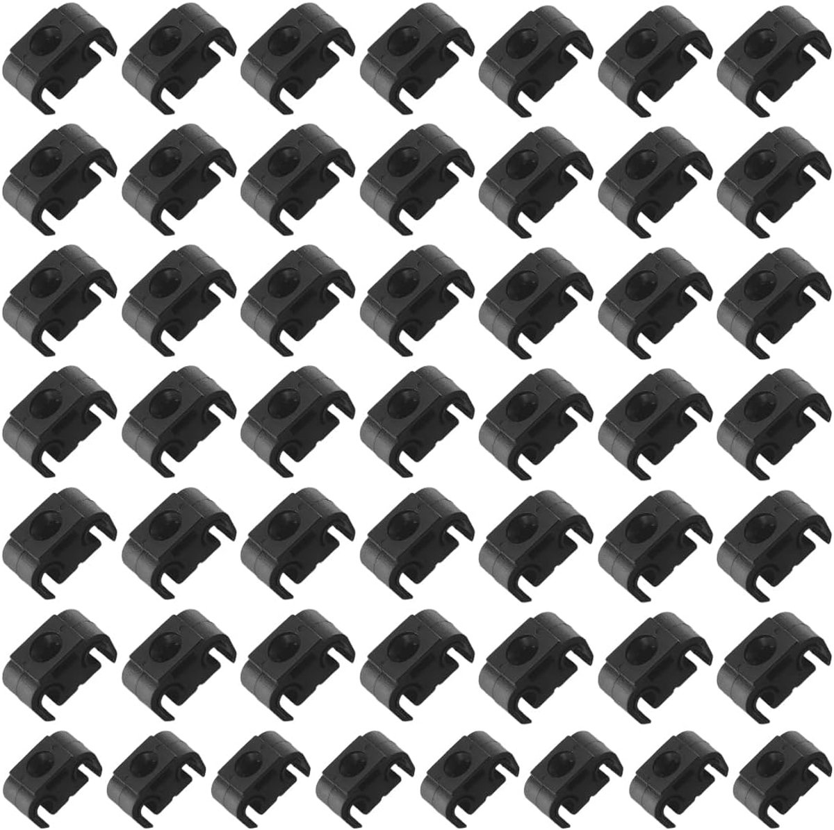 Dailygoods- Remleiding Clip Universeel - 50 Stuks - Zwart - POM - 25x13x14mm - Duurzaam - Schokbestendig - Kabelklem