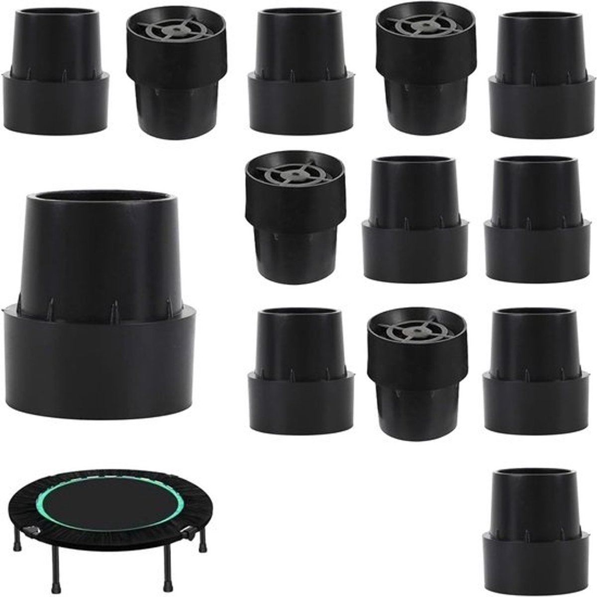 12 Stuks Antislip Trampoline-Pootdoppen – Ideaal voor Trampolines, Krukken en Stoelen