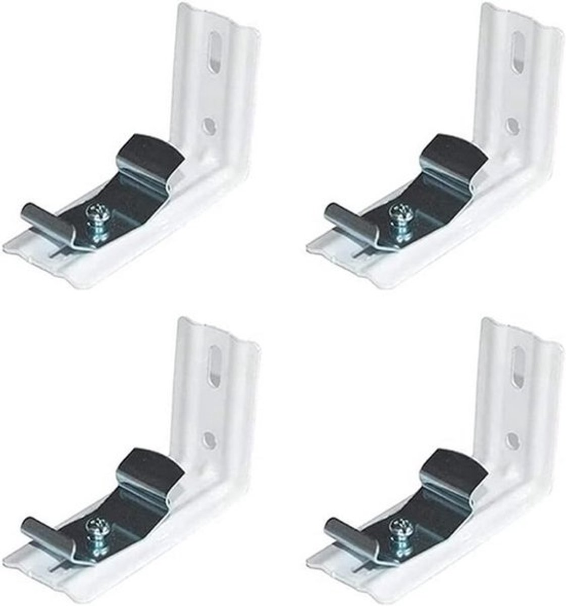 4 Stuks Hoeksteunen voor Verticale Jaloezieën met Hoofdeinde Breedte 38mm Lengte 76mm Montageclips Wit