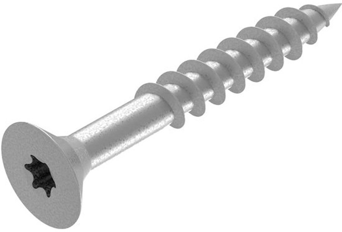 100x RVS Spaanplaatschroeven 4x70 mm met Onderliggende Kop en TX Aandrijving